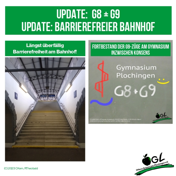 Update G8 und Barrierefreier Bahnhof