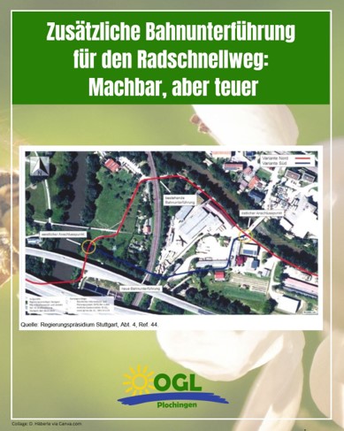 Zusätzliche Bahnunterführung für den Radschnellweg: Machbar, aber teuer